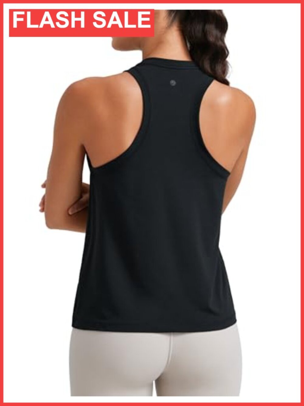 Pima Cotton Crewneck Tank Top Relaxed Fit Racerback Workout